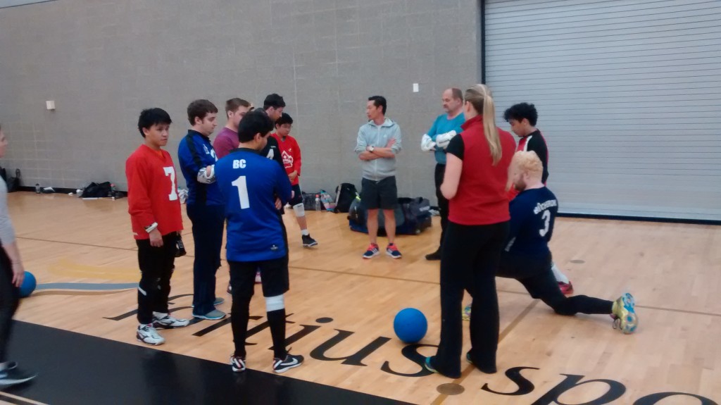 The whole crew eager to learn from the softball pitching coach!